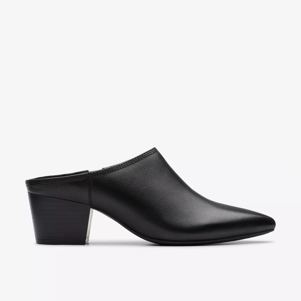 NEW Clarks Elaine Pace Mule - Black Leather 11W